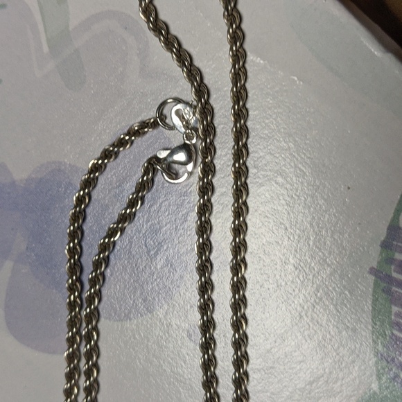 925 necklace silver chain stamped 17" Italy - Picture 3 of 4